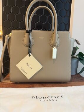 ✨ BRAND NEW AUTHENTIC MONCRIEF LONDON GENUINE LEATHER HANDBAG ✨